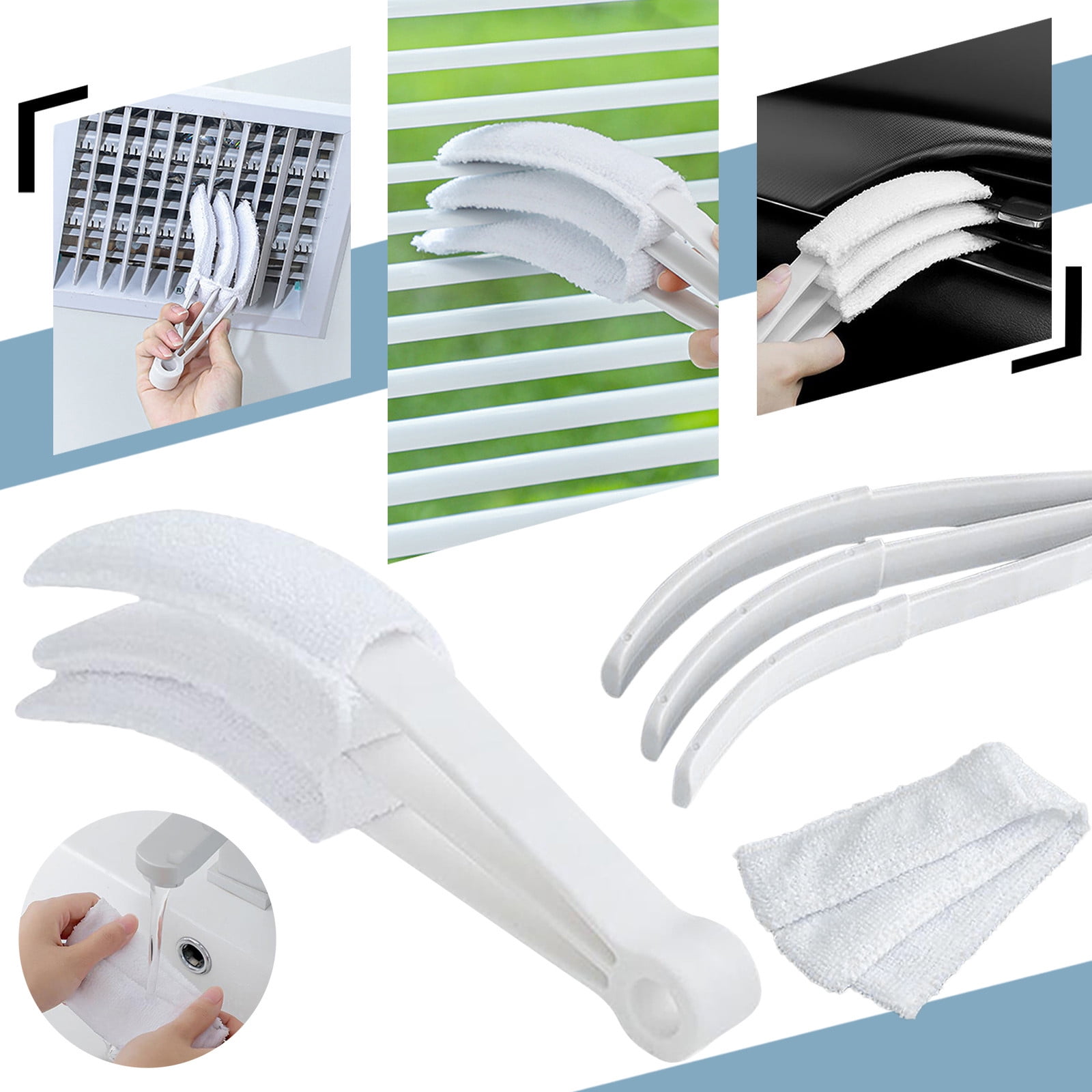 HAJINGAG Handheld Blind Cleaner Blinds Curtain Brush Duster Orange