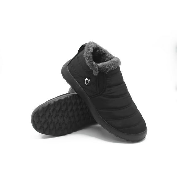 HAJINK Women's Winter Snow Boots Fur Lined Warm Outdoor Ankle Boots Black