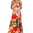 thumbnail image 1 of HAJWOH 2026 Women's Spaghetti Vacation Sundress Summer Beach Flowy Boho Floral Maxi Dresses, 1 of 7