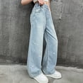 thumbnail image 1 of HAJWOH Baggy Jeans for Girls Heart Coquette Bow Embroidered Wide Leg Jeans Casual Y2K High Waist Cute Denim Pants Streetwear, 1 of 6