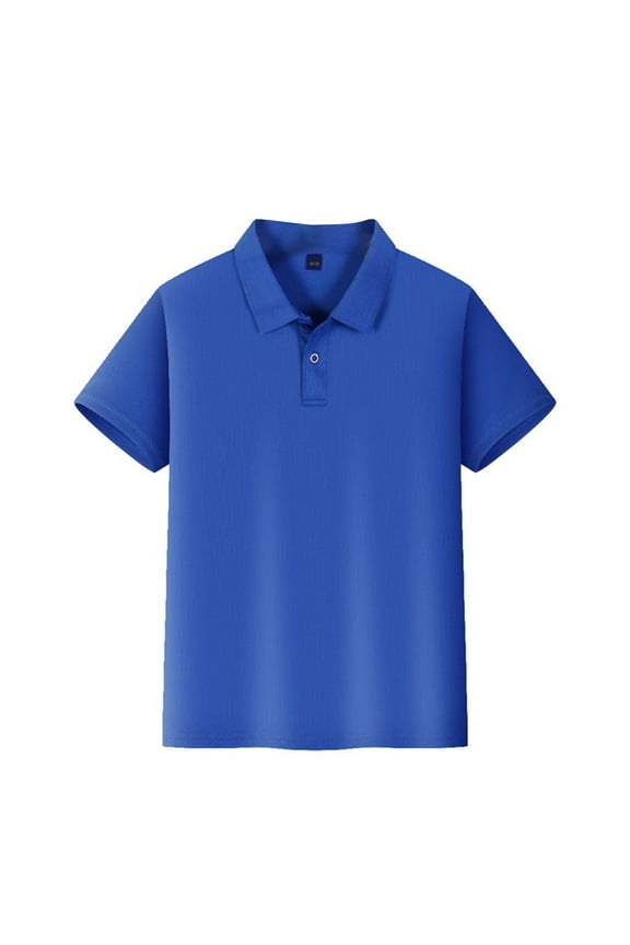 Blue Boys Girls Uniform Tops Short Sleeve Uniform Top Dressy Casual Button Down T-Shirt 2026 Summer New with Collar Golf Polo Shirt Athletic Clothing Royal Blue