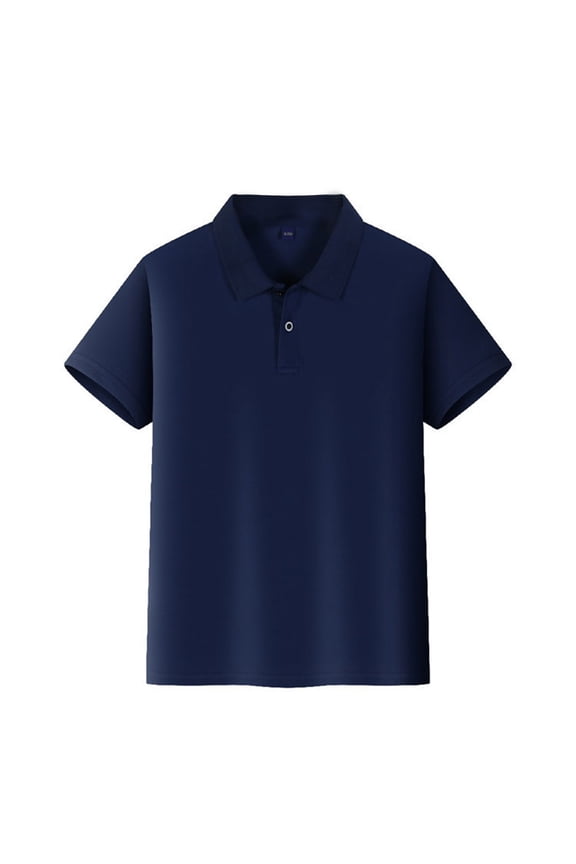 Blue Polo Uniform Shirts for Boys Girls School Short Sleeve Top Casual Button Tennis T-Shirts 2026 Spring New with Collar Polo Shirts Workout Clothes Navy