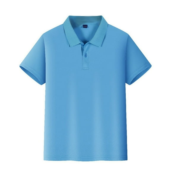 HAJWOH Blue Polo Uniform Shirts for Boys Girls School Short Sleeve Uniforms Casual Button Down Tennis T-Shirts 2026 New Collared Golf Polo Shirt Workout Clothing Sky Blue