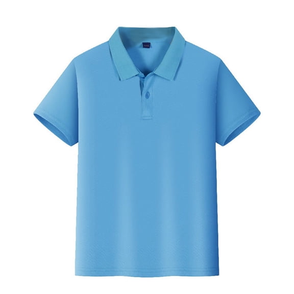 HAJWOH Boys Girls Uniforms Tops for School Short Sleeve Uniform Top Casual Button Down Tennis T-Shirts New with Collar Golf Polo Shirt Athletic Clothes Light Blue