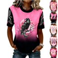 thumbnail image 1 of HAJWOH Breast Cancer Shirts for Women Breast Cancer Awareness Shirts Cancer Survivor Pink Ribbon Graphic Cancer Short Sleeve Tee Top, 1 of 5