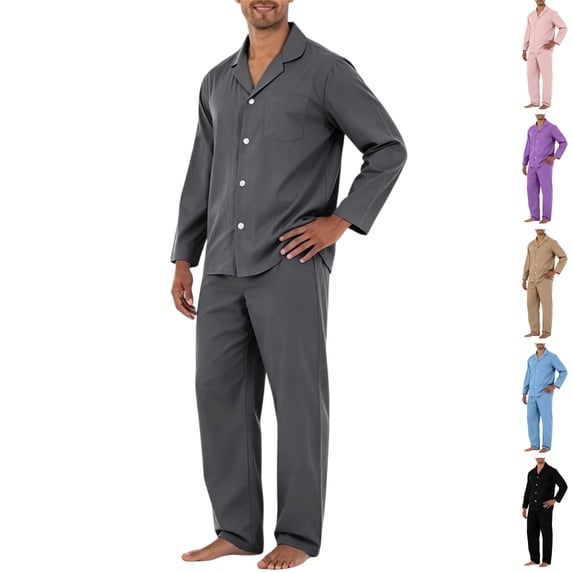 HAJWOH Button Front Men's Pajama Sets - Soft Comfortable Sleepwear for Home for Sleep and Relaxation