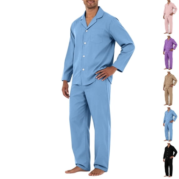 HAJWOH Button Front Men's Pajama Sets - Soft Comfortable Sleepwear for Home for Sleep and Relaxation