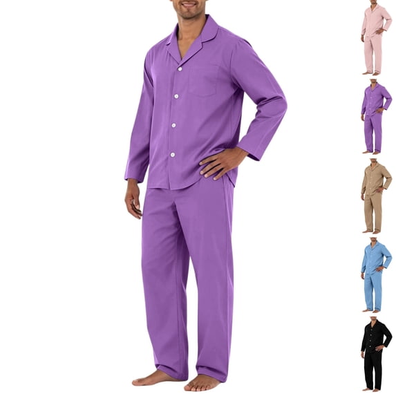 HAJWOH Button Front Men's Pajama Sets - Soft Comfortable Sleepwear for Home for Sleep and Relaxation