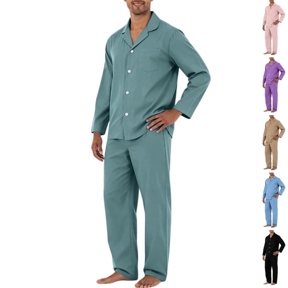 HAJWOH Button Front Men's Pajama Sets - Soft Comfortable Sleepwear for Home for Sleep and Relaxation
