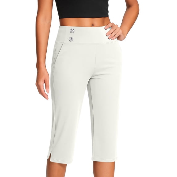 HAJWOH Capris for Seniors Women High Waist Stretch Womens Golf Pants Summer with Pockets Work Casual 2026