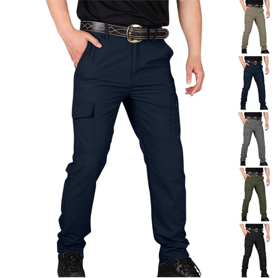 HAJWOH Cargo Pants for Men Relaxed Fit Waterproof Pants with Pockets Ripstop Work Construction Pant