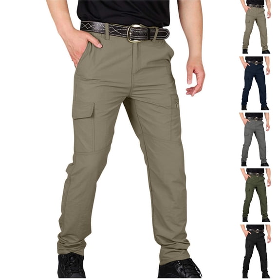 HAJWOH Cargo Pants for Men Relaxed Fit Waterproof Pants with Pockets Ripstop Work Construction Pant