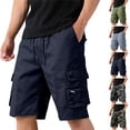 thumbnail image 1 of HAJWOH Cargo Shorts for Men Durable Drawstring Knee Length Shorts Outdoor Hiking Carpenter Short with Pockets, 1 of 2