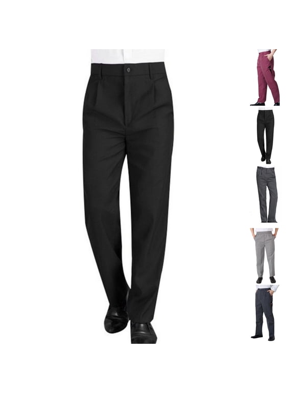 Chef Pants Elastic Waist Baggy Restaurant Kitchen Food Service Work Uniform Trouse with Pocket