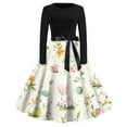 thumbnail image 1 of HAJWOH Easter Dresses for Women for Church Long Sleeve Bunny Egg Graphic Spring Dresses Casual Crewneck Midi Dress Boho Tank Dresses Comfort Formal Dresses Happy Easter Gift for Women Beige XXL, 1 of 2