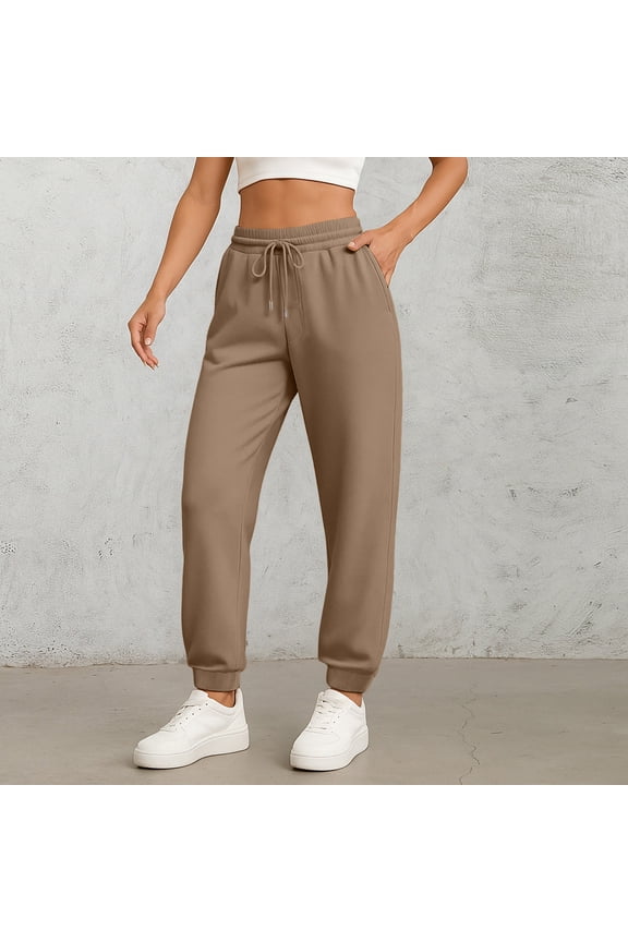Fall Pants for Women 2026 Athletic Cuffed Joggers with Pockets Comfy Fashion Baggy Lightweight Lounge Pants