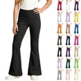 thumbnail image 1 of HAJWOH Fall Winter Flare Pants for Girls Flare School Uniform Pants Elastic Waist Dress Pant School Outfits For Teen Girls Kids, 1 of 6