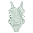 thumbnail image 1 of HAJWOH Girls One Piece Swimsuit Tie Dye Cut Out Bathing Suits Crisscross Hollow Out Waist Cute Sleeveless Beach Swimwear, 1 of 4