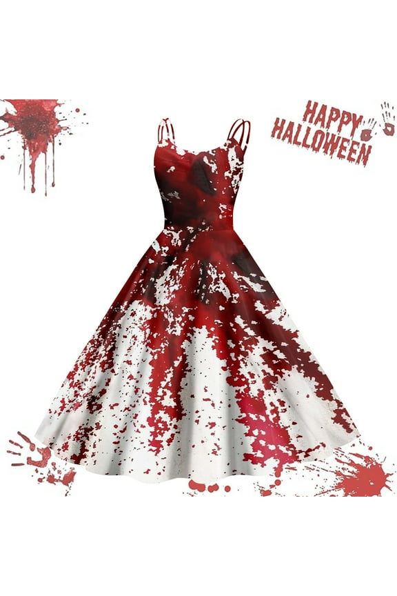 Halloween Dress for Women Spooky Pumpkin Bat Ghost Spider Witch Print Long Dresses Sleeveless Wedding Dresses Vneck Work Dresses Pink L