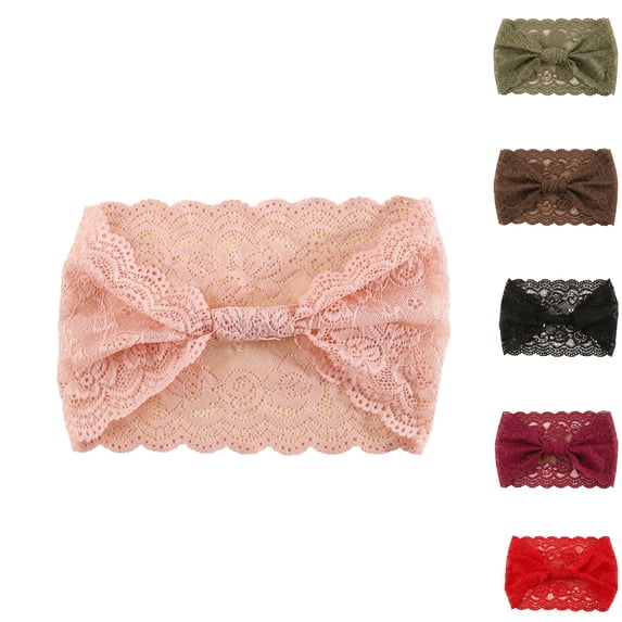 HAJWOH Lace Wide Headband for Women, Boho Vintage Stretchy Hair Band Wraps Beach Travel Hair Accessories