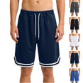 thumbnail image 1 of HAJWOH Men's Basketball Shorts Elastic Waist with Drawstring Breathable Athletic Gym Running Casual Sports Shorts, 1 of 4