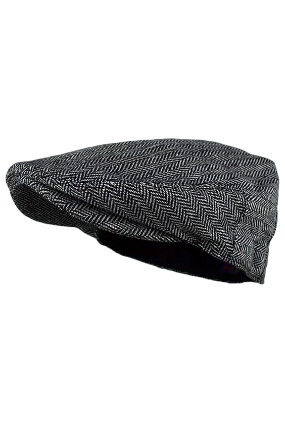 Men's Classic Herringbone Tweed Wool Blend Newsboy Ivy Hat