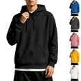 thumbnail image 1 of HAJWOH Men's Hoodie Long Sleeve Hooded Collar Sweatshirt Drawstring Kangaroo Pockets Athletic Pullover, 1 of 5