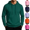 thumbnail image 1 of HAJWOH Men's Hoodie Pullover Long Sleeve Sweatshirt Drawstring Casual Workout Top With Pockets, 1 of 5