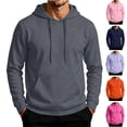 thumbnail image 1 of HAJWOH Men's Hoodie Pullover Long Sleeve Sweatshirt Drawstring Casual Workout Top With Pockets, 1 of 5