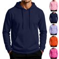 thumbnail image 1 of HAJWOH Men's Hoodie Pullover Long Sleeve Sweatshirt Drawstring Casual Workout Top With Pockets, 1 of 5