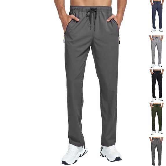 HAJWOH Men's Lightweight Hiking Pants Breathable Fit Waterproof Camping Fishing Running Athletic Active Jogger Pant
