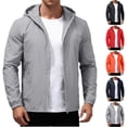 thumbnail image 1 of HAJWOH Men's Lightweight Windbreaker Jacket Casual Zip Up Hooded Raincoat Windbreaker Running Waterproof, 1 of 4