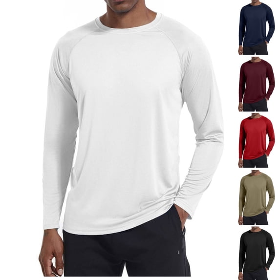 HAJWOH Men's Long Sleeve Shirts UV Sun Protection Athletic Shirts for Fishing Hiking Swimming Running