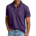 thumbnail image 1 of HAJWOH Men's Polo Shirts with Collar Short Sleeve Distressed Washed Cotton T-Shirts Button Casual 2026 Summer Tee Tops Clothing, 1 of 4