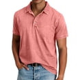 thumbnail image 1 of HAJWOH Men's Polo Shirts with Collar Short Sleeve Distressed Washed Cotton T-Shirts Button Casual Summer Tee Tops Clothing, 1 of 4