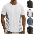 thumbnail image 1 of HAJWOH Men's Short Sleeve Quick Dry Workout T Shirt Casual Athletic Gym Running Tee with Reflective Strips, 1 of 5