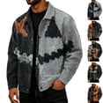 thumbnail image 1 of HAJWOH Mens Halloween Corduroy Jacket with Lapel Loose Fit Long Sleeve Fall Winter Coat, 1 of 5