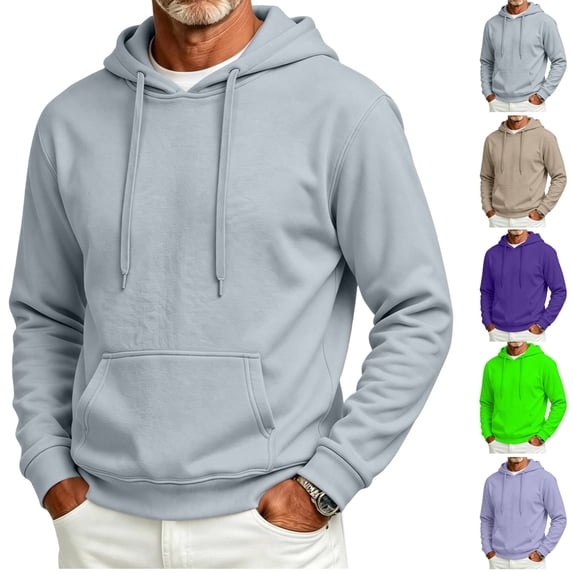HAJWOH Mens Hoodie Pullover Pocket Winter Warm Adjustable Drawstring Hood, Kangaroo Pocket,Machine Wash
