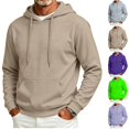 thumbnail image 1 of HAJWOH Mens Hoodie Pullover Pocket Winter Warm Adjustable Drawstring Hood, Kangaroo Pocket,Machine Wash, 1 of 5