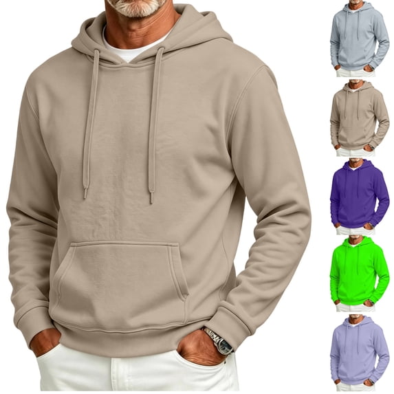 HAJWOH Mens Hoodie Pullover Pocket Winter Warm Adjustable Drawstring Hood, Kangaroo Pocket,Machine Wash