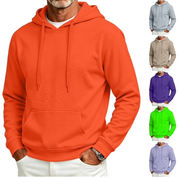 HAJWOH Mens Hoodie Pullover Pocket Winter Warm Adjustable Drawstring Hood, Kangaroo Pocket,Machine Wash