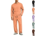 thumbnail image 1 of HAJWOH Mens Pajama Set Long Sleeve Soft Sleepwear with Pocketsand Elastic Drawstring, Comfortable Loungewear for Sleeping, 1 of 5