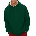 thumbnail image 1 of HAJWOH Mens Sherpa Hoodie 3XL Heavy Weight Fleece Lined Long Sleeve Hooded Sweatshirts Thick Warm Big Tall Drawstring Pullover Tops 2024 Winter Fashion Sweater Dark Green 3XL, 1 of 8