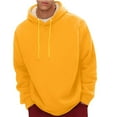 thumbnail image 1 of HAJWOH Mens Sherpa Hoodie Heavy Weight Fleece Lined Long Sleeve Hooded Sweatshirt Thick Warm Big and Tall Drawstring Pullover 2024 Winter Oversized Hoodies Yellow XL, 1 of 7