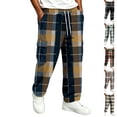thumbnail image 1 of HAJWOH Mens Sweatpants Baggy Wide Leg Plaid Checkered Jogger Pants Men for Daily wear, 1 of 5