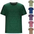 thumbnail image 1 of HAJWOH Mens T-Shirts Cotton Short Sleeve Casual Crew Neck Tops Moisture Wicking Soft Basic Shirts with Pocket, 1 of 5