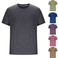 thumbnail image 1 of HAJWOH Mens T-Shirts Cotton Short Sleeve Casual Crew Neck Tops Moisture Wicking Soft Basic Shirts with Pocket, 1 of 5