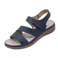 thumbnail image 1 of HAJWOH Orthopedic Casual Sandals for Women Arch Support Summer Flat Sandals Breathable Slip on Non Slip Walking Shoes Vacation Beach 2026 Orthopedic Shoes Blue 38, 1 of 4