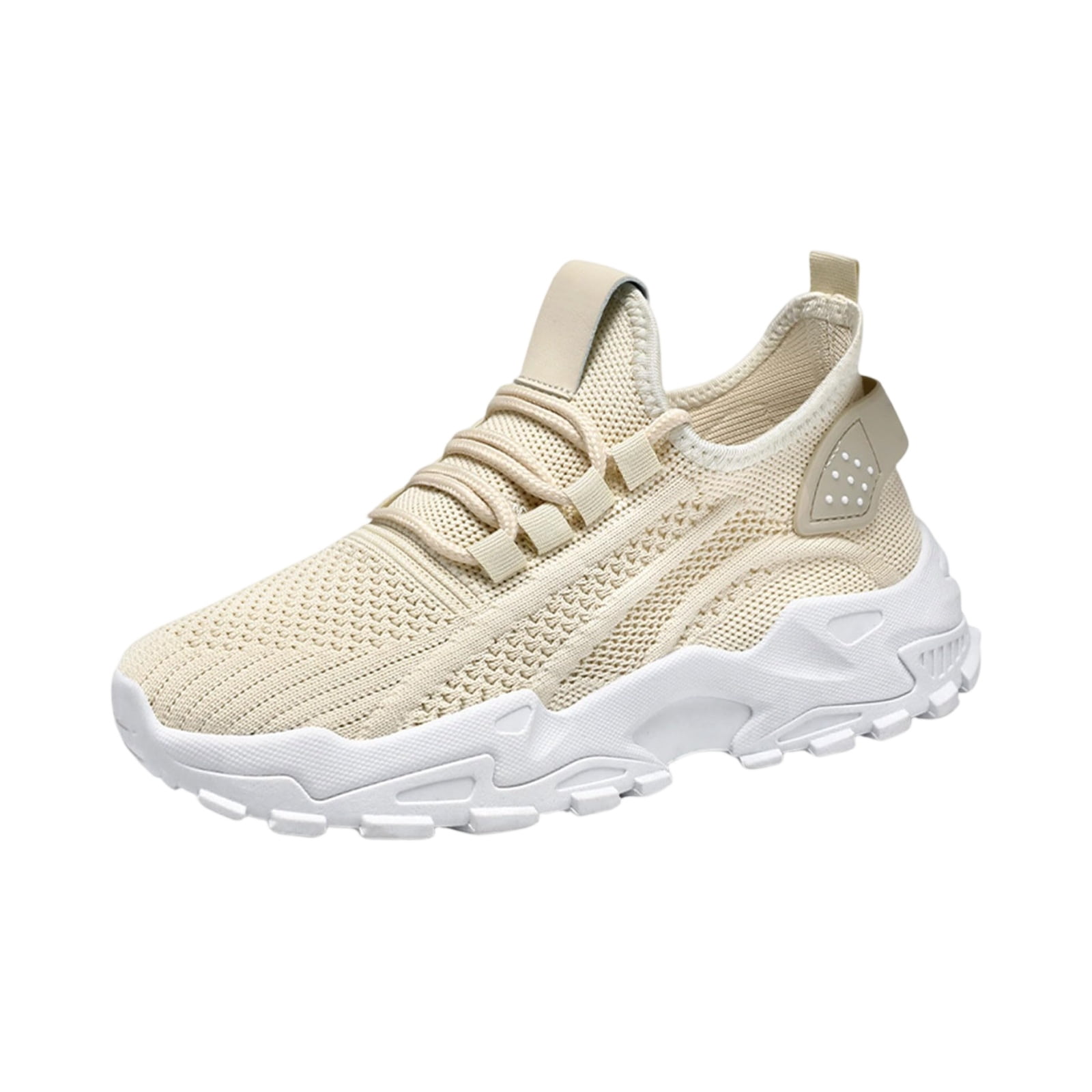 HAJWOH Orthopedic Dress Shoes for Women Arch Support Non Slip Slip on Nurse Shoes Lightweight Mesh Stretch Hiking Shoes Soft 2026 New Foam Shoes Beige 38