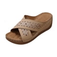 thumbnail image 1 of HAJWOH Orthopedic Sandals for Women Arch Support Summer Flat Sandals Wide Width Slip on Non Slip Sneakers Soft 2026 New Orthopedic Shoes Beige 36, 1 of 4